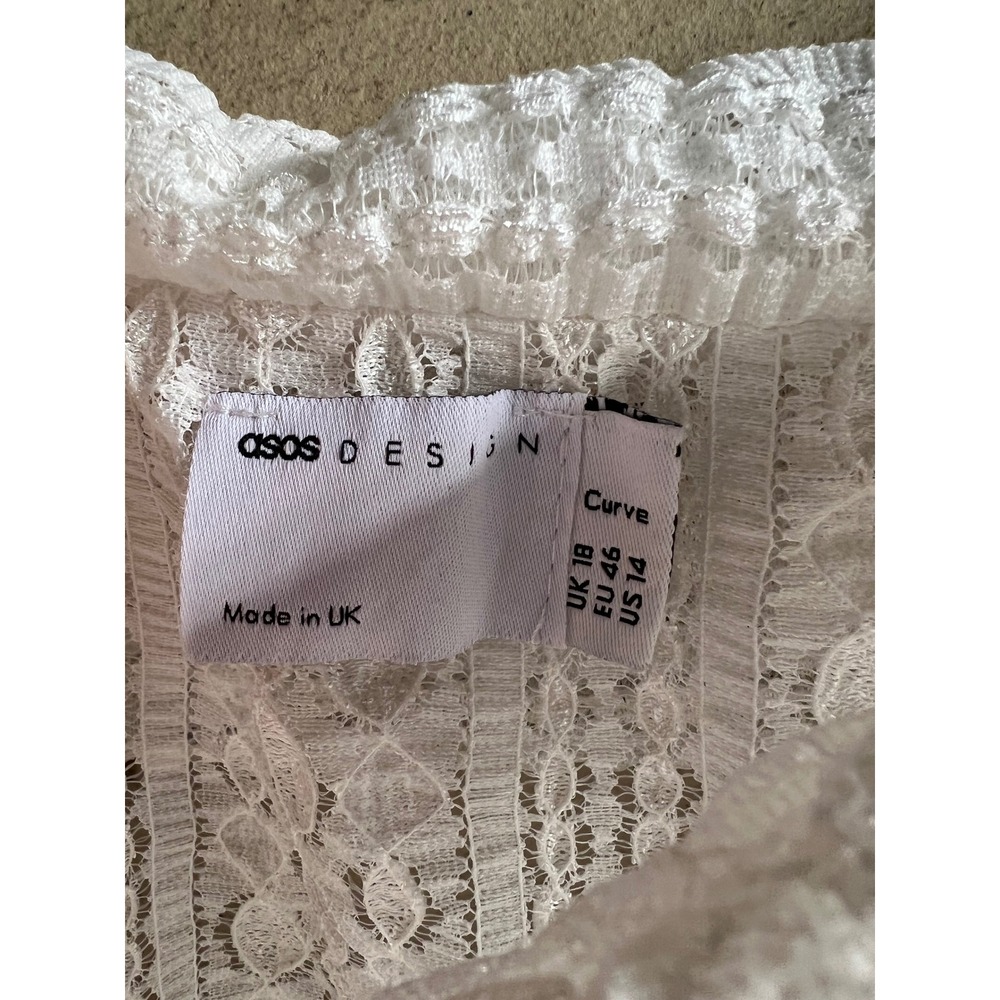 ASOS DESIGN Curve White Lace Off The Shoulder Corset Top US 14 Large XL - Picture 2 of 4